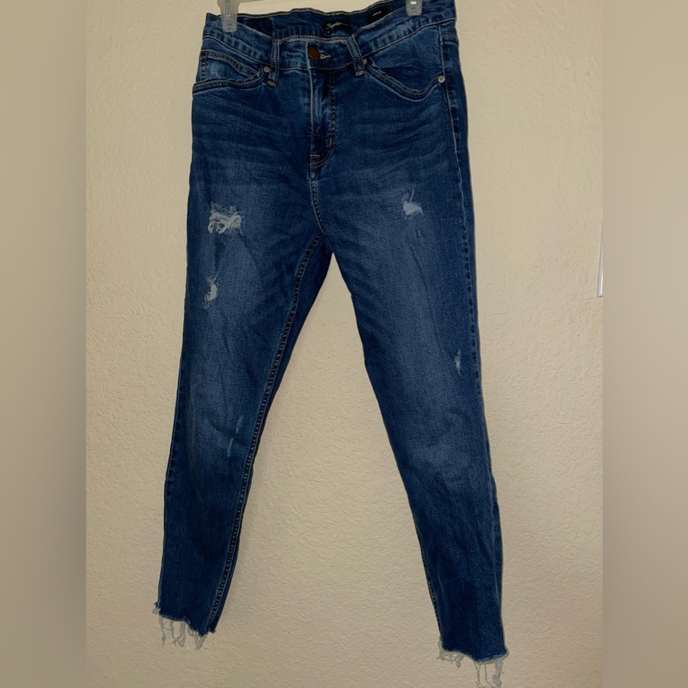 Union bay ankle cut ripped jeans